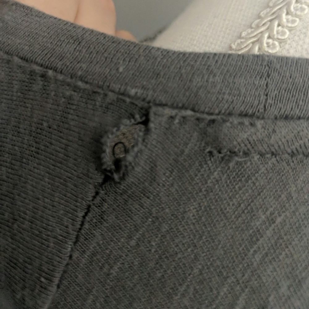 3/$10 Lauren Conrad Gray Top Black Bow XS - Picture 4 of 7